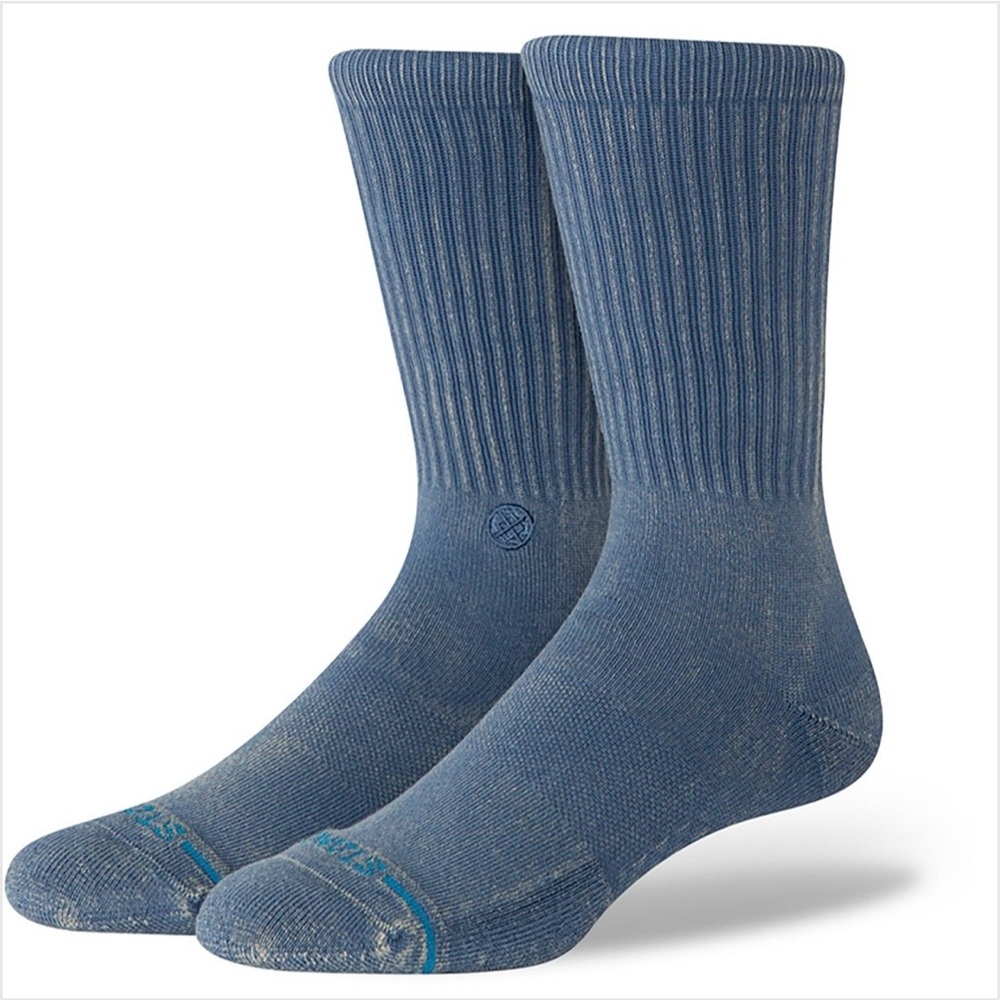 Stance Icon Dyed Blue Crew Socks Men L 9-13
